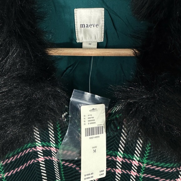 Anthropologie Maeve Plaid Crop Faux-Fur
Collar Coat Medium NWT - Picture 10 of 12